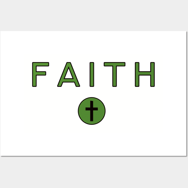 Faith - Christian Symbol and Text Wall Art by SpitfireCreates